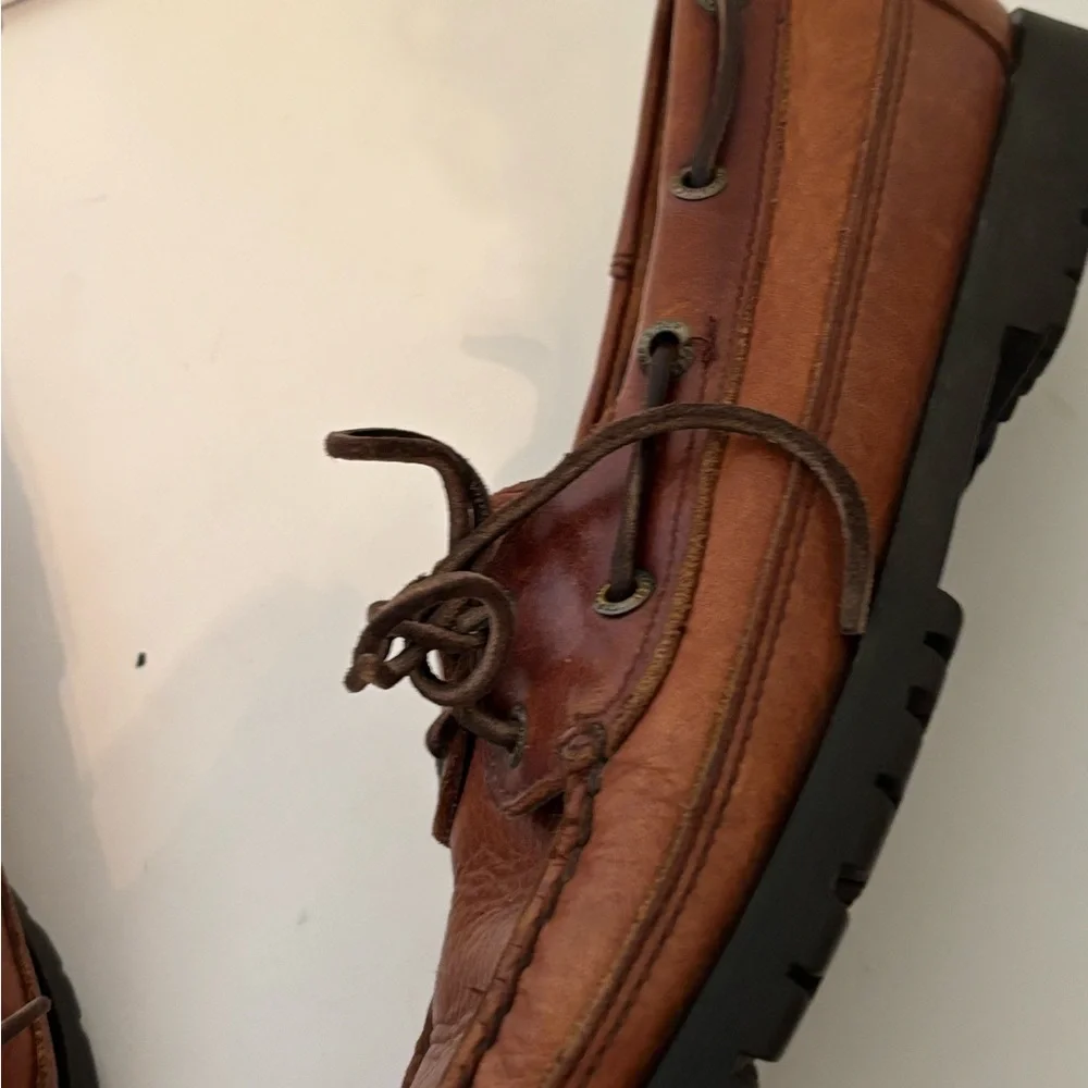 SPERRY Saddle Tan Leather Boat Shoes Size 9.5M